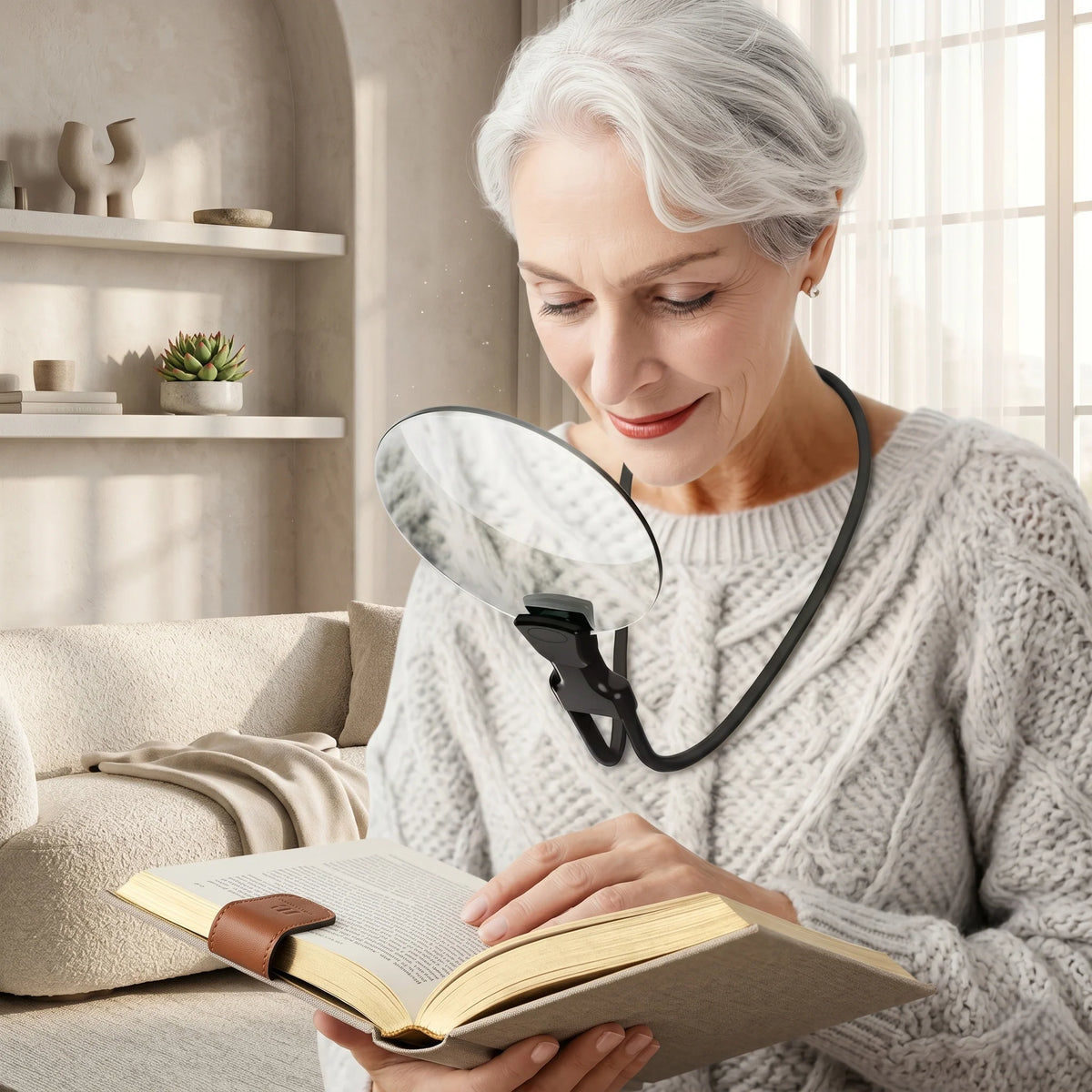 Neck Magnifier Hands-Free Adjustable Focus LED Light