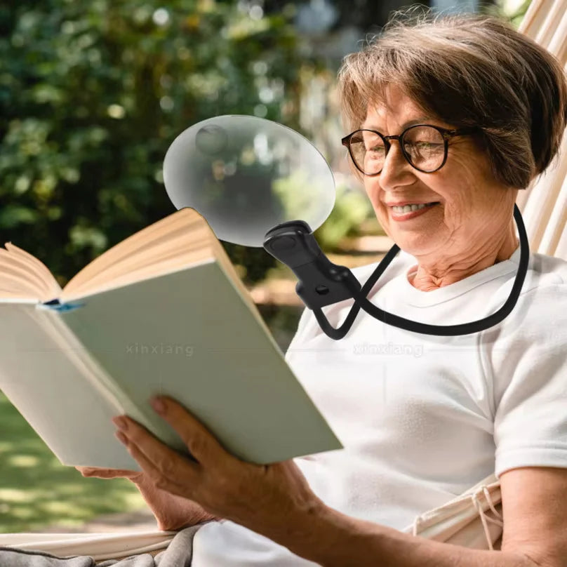 Neck Magnifier Hands-Free Adjustable Focus LED Light