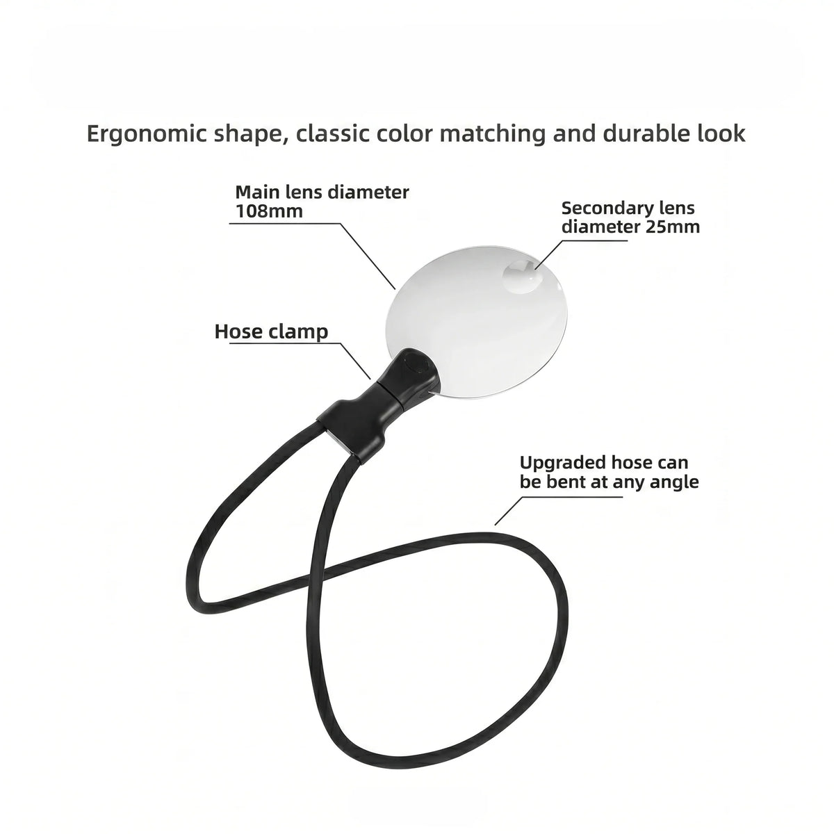 Neck Magnifier Hands-Free Adjustable Focus LED Light