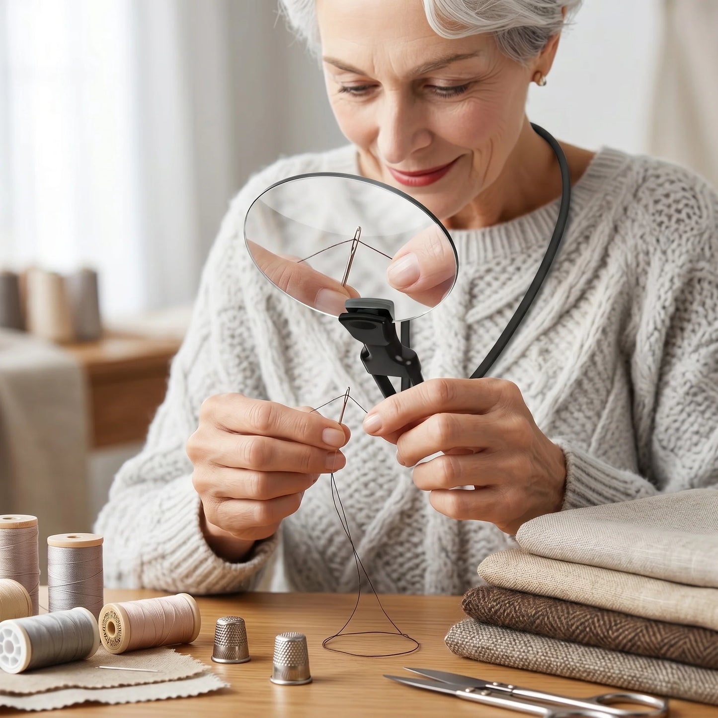 Neck Magnifier Hands-Free Adjustable Focus LED Light