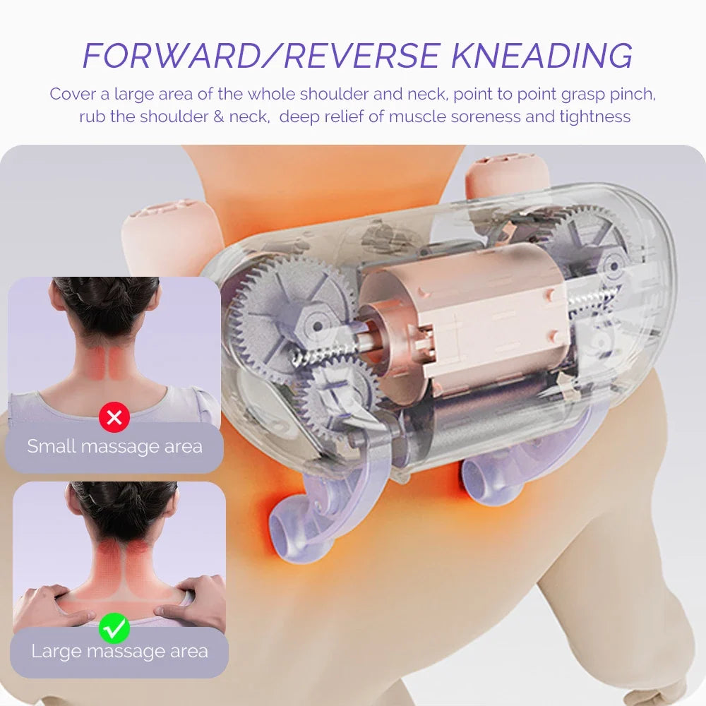 Neck Massage Pillow Wireless 6D Kneading Heated