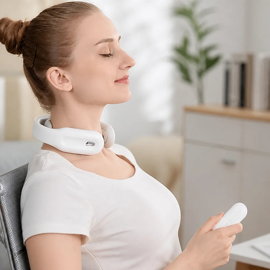Neck Massager 4-Point Panel Remote & USB Rechargeable