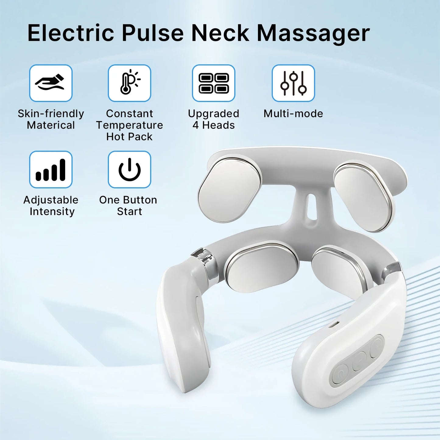 Neck Massager Cordless EMS & Heat Hands-Free