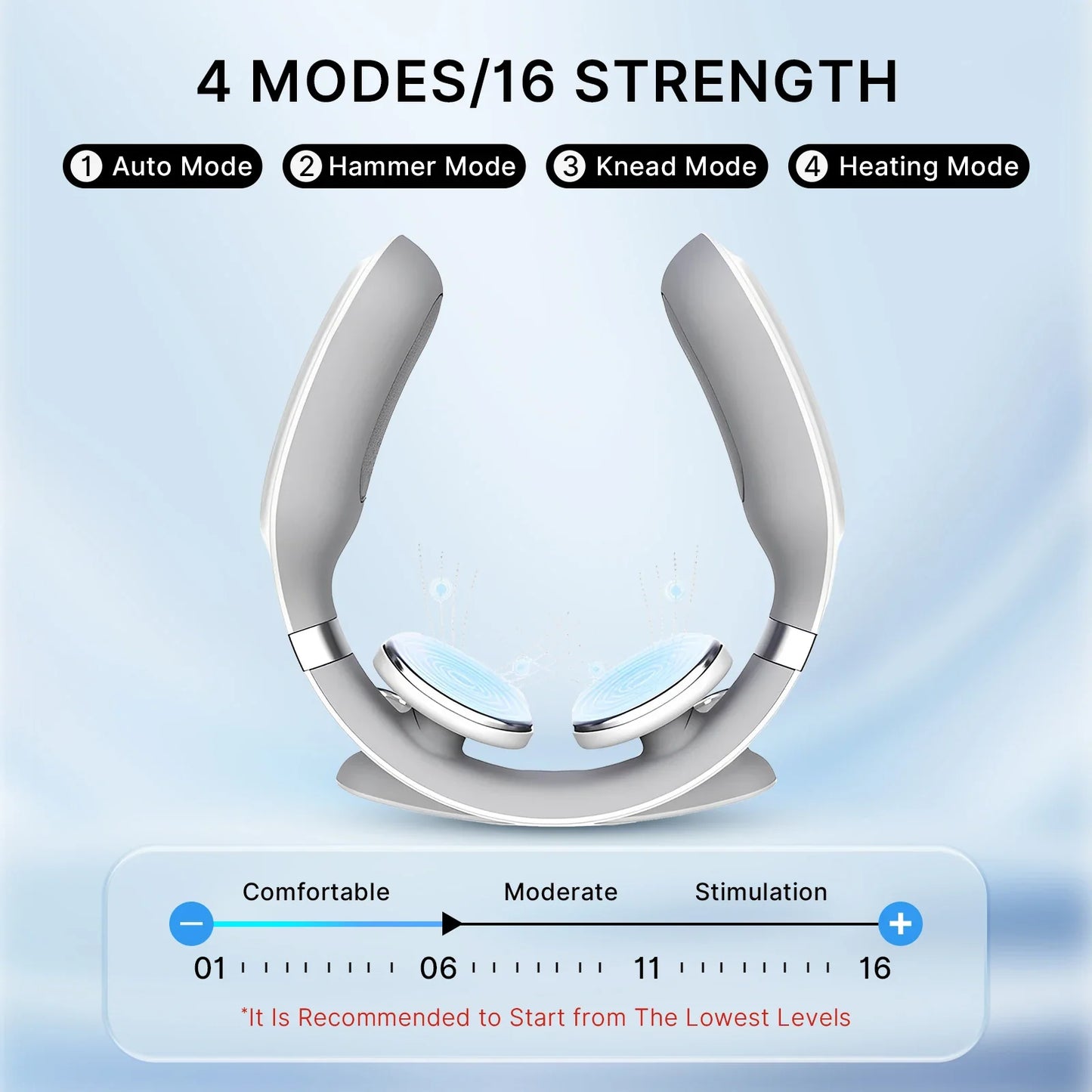Neck Massager Cordless EMS & Heat Hands-Free
