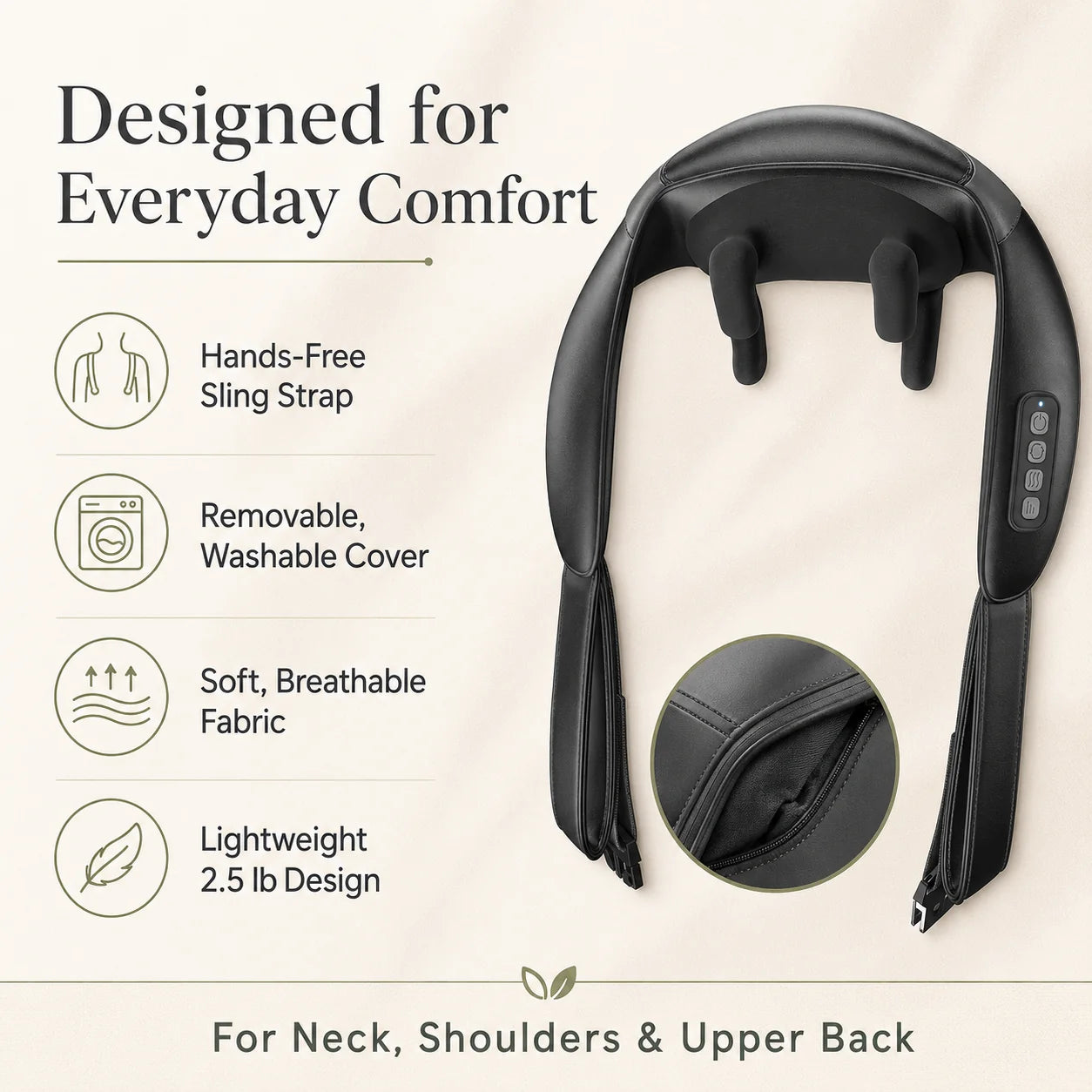 Neck Massager Cordless Shiatsu Heat