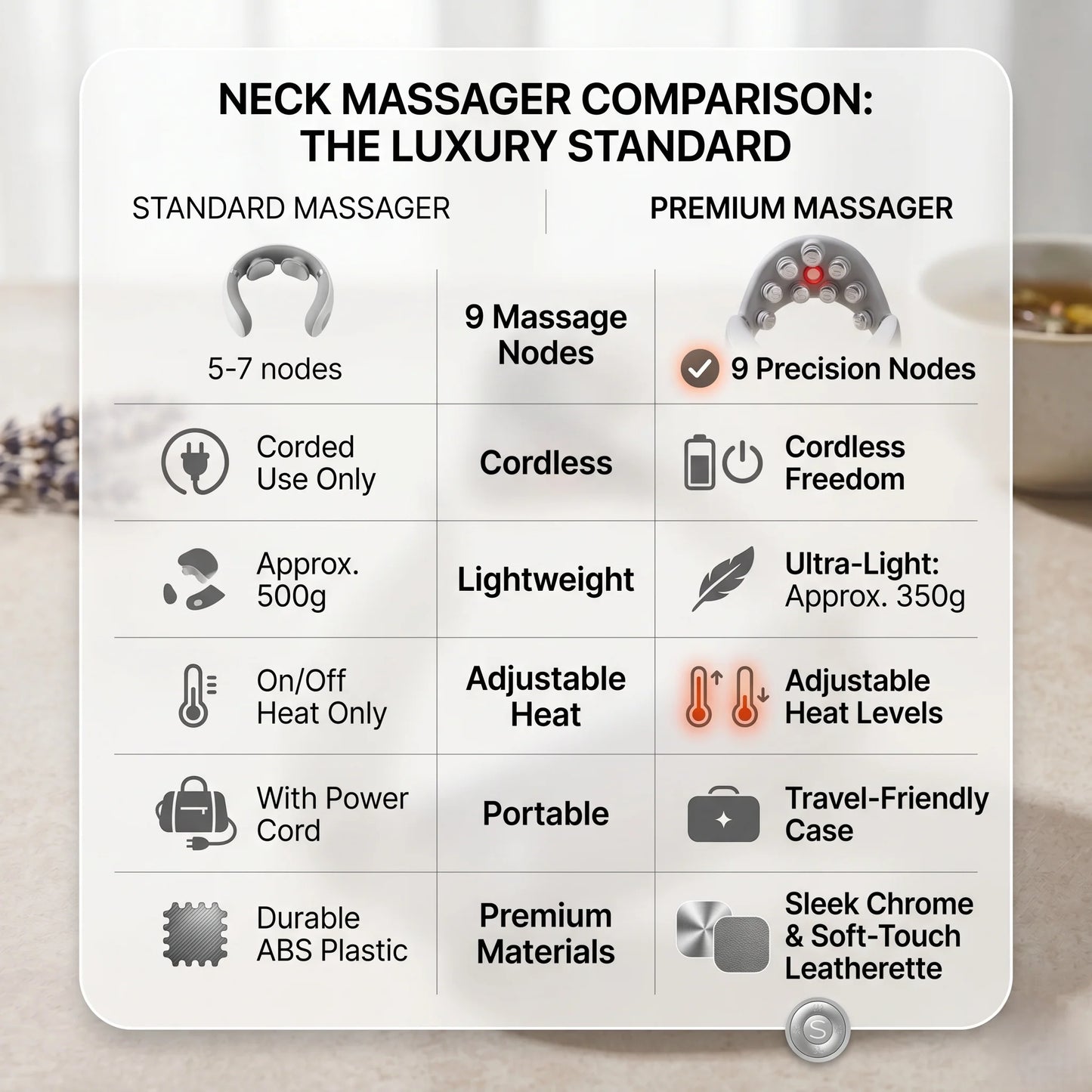 Neck Massager Heated Deep Tissue Ergonomic Fit