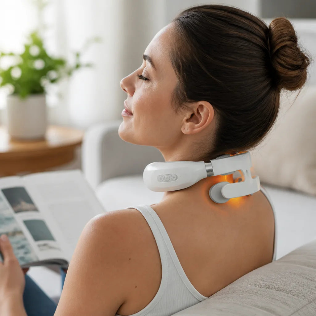 Neck Massager Targeted Heat & Vibration USB Rechargeable