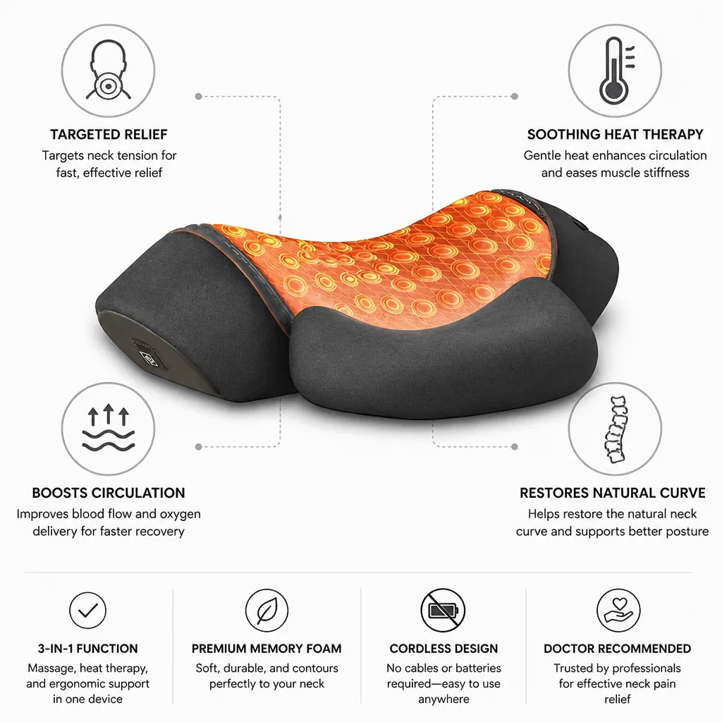 Neck Massager Targeted Massage & Heat Therapy