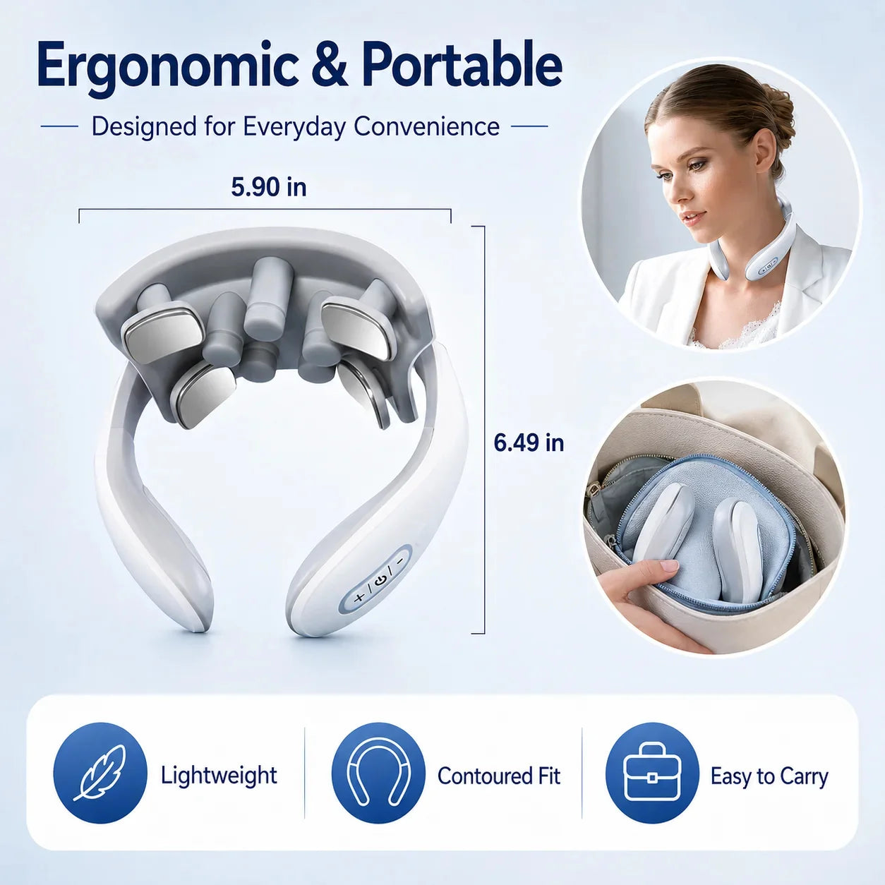 Neck Massager U-Shaped 5 Massage Modes & Gentle Warmth