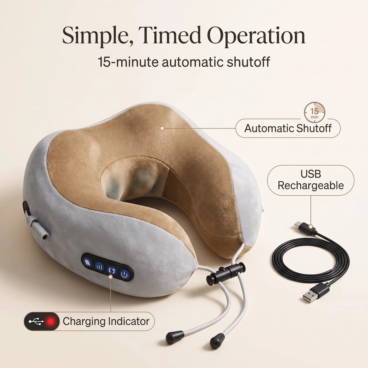 Neck Massager U-Shaped Heated Kneading & Vibration