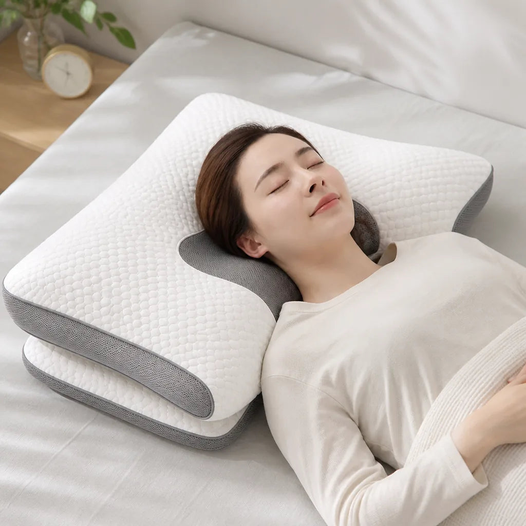 Neck Pillow Contoured Cervical Support Washable Cover