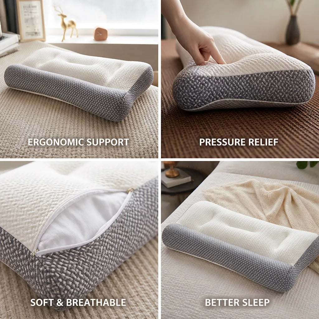 Neck Pillow Contoured Support Microfiber Fill