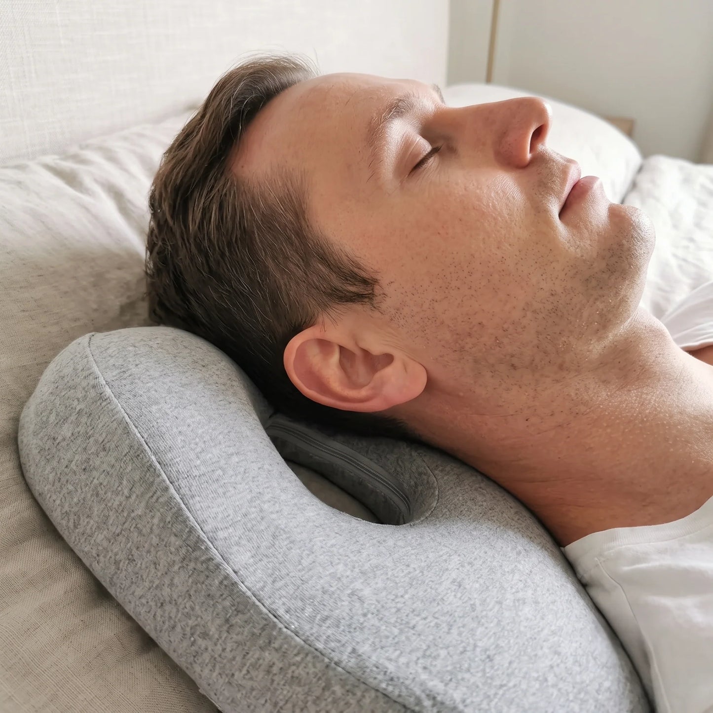Neck Pillow Ergonomic Memory Foam Dual Ear Openings