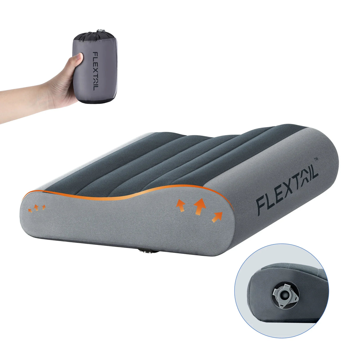 Neck Pillow Inflatable Dual-Height Ergonomic Support