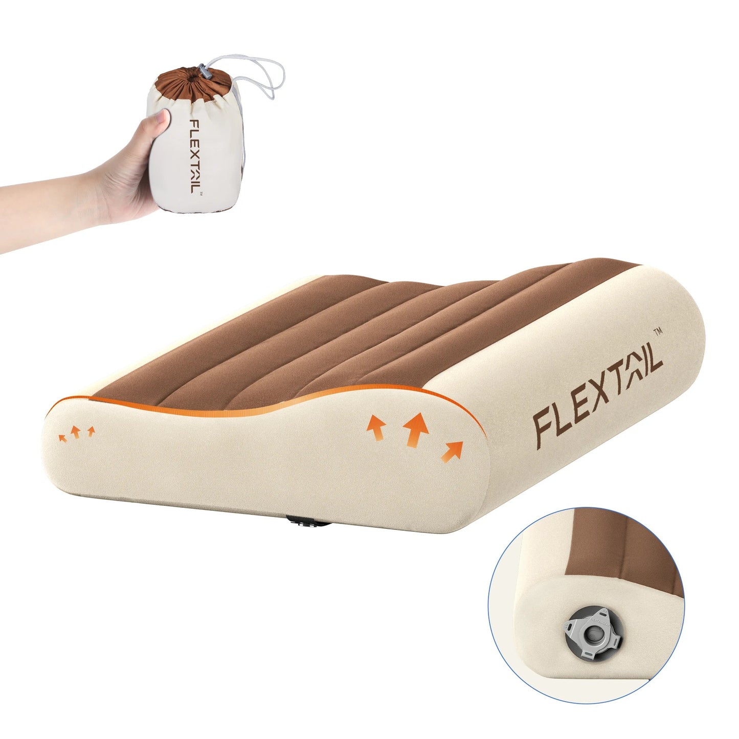 Neck Pillow Inflatable Dual-Height Ergonomic Support