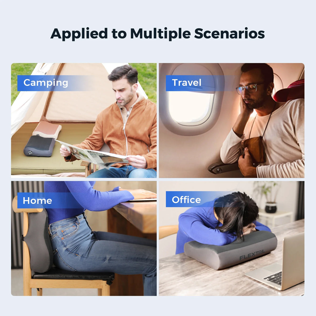 Neck Pillow Inflatable Dual-Height Ergonomic Support