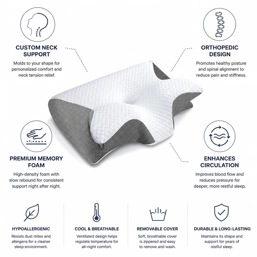 Neck Pillow Memory Foam Cervical Support