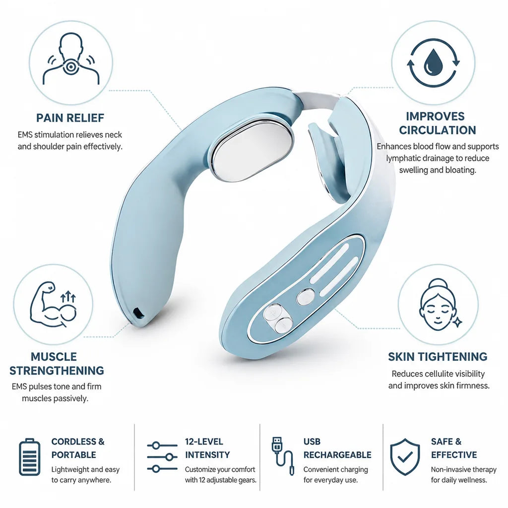 Neck & Shoulder EMS Massager Cordless 12-Level