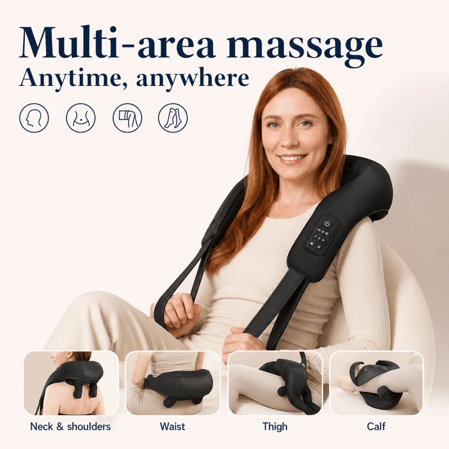 Neck & Shoulder Massager 4D Kneading Heat Adjustable Wraparound