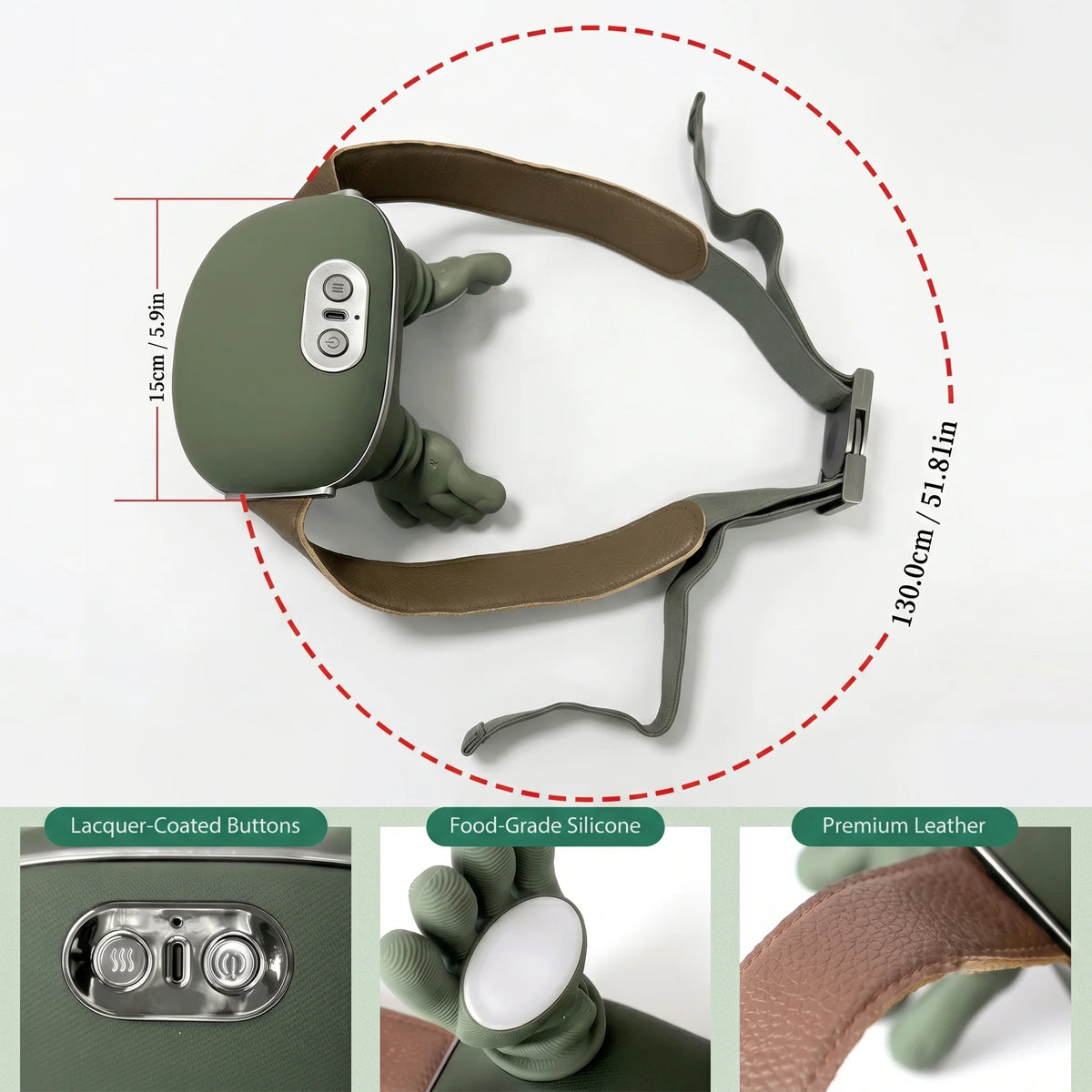 Neck & Shoulder Massager Cordless Heat Therapy Adjustable Intensity