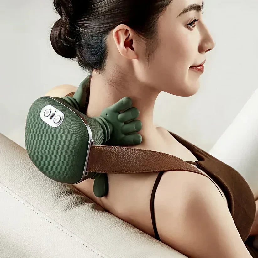 Neck & Shoulder Massager Cordless Heat Therapy Adjustable Intensity