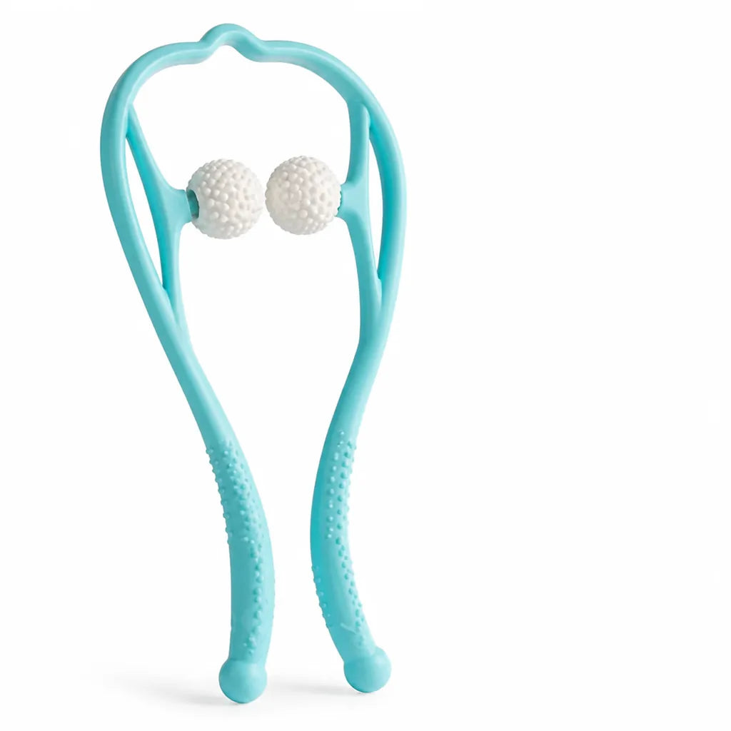 Neck & Shoulder Massager Dual Silicone Balls Ergonomic Handle
