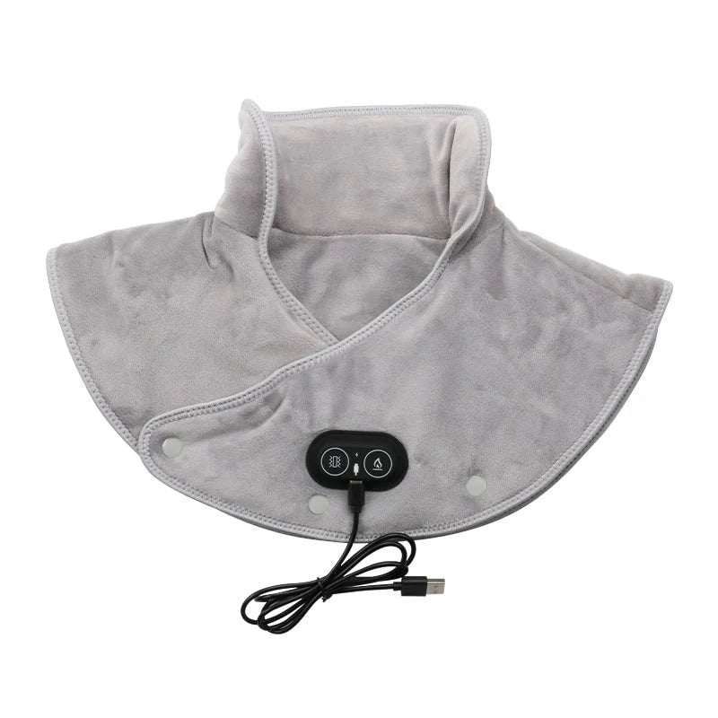 Neck & Shoulder Massager Heat & Vibration Plush USB-Powered