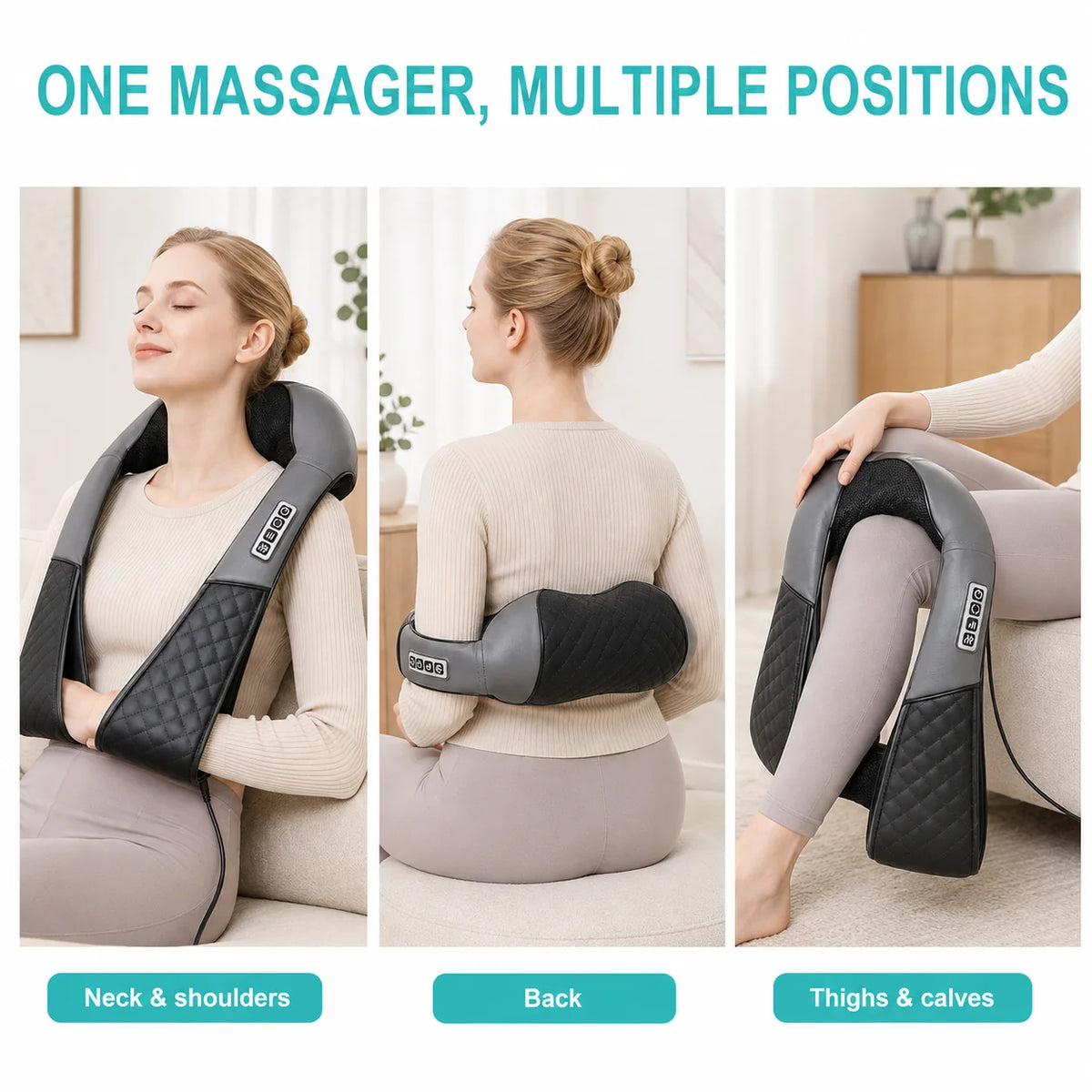 Neck & Shoulder Massager Shiatsu Heat Eight Kneading Nodes