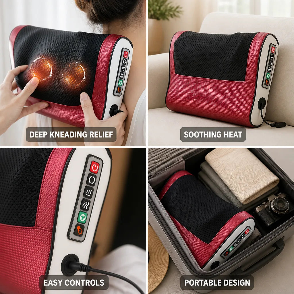 Neck & Shoulder Massager Shiatsu Kneading & Heat