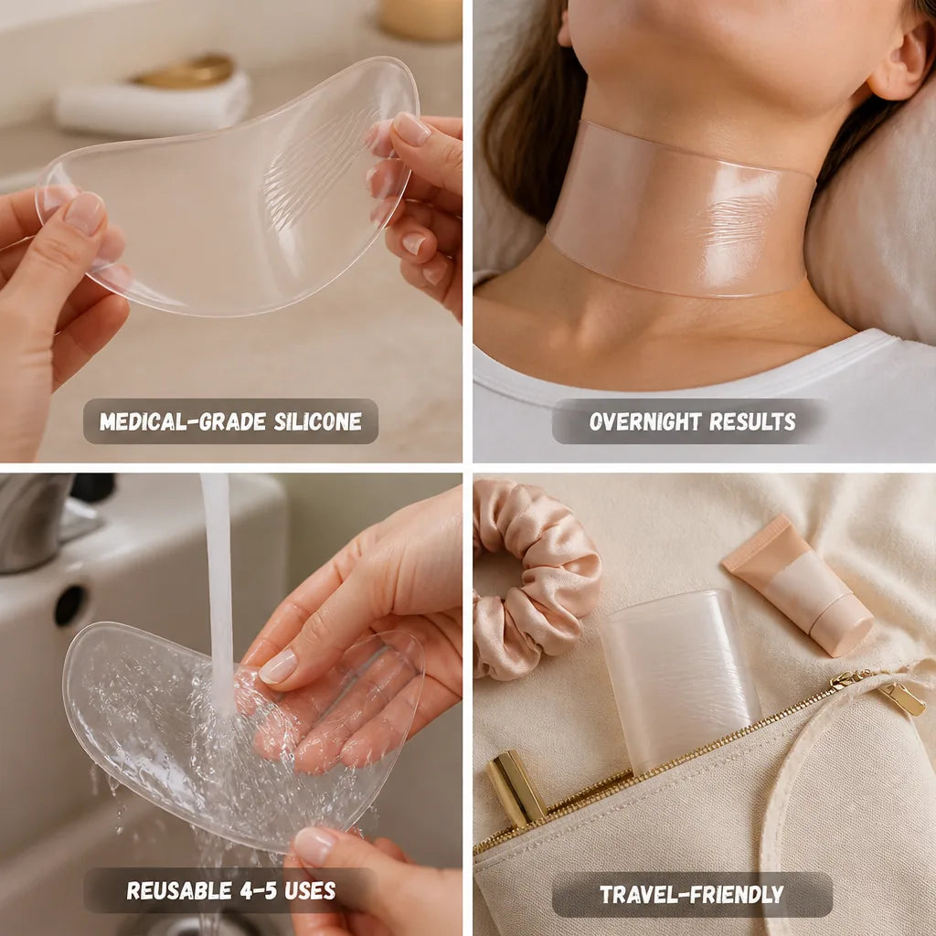 Neck Smoothing Pad Overnight Anti-Aging Medical-Grade Silicone