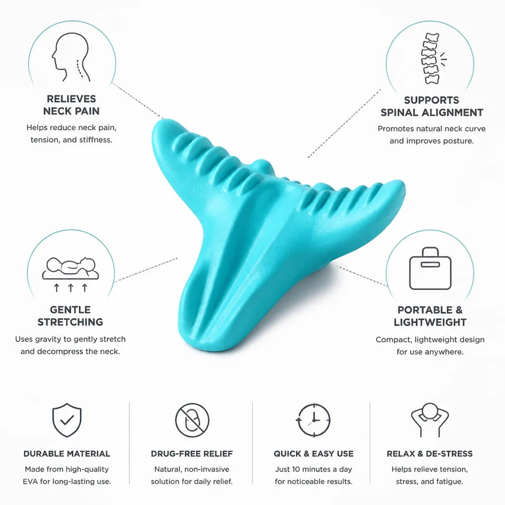Neck Stretcher Ergonomic Cervical Support Portable & Lightweight