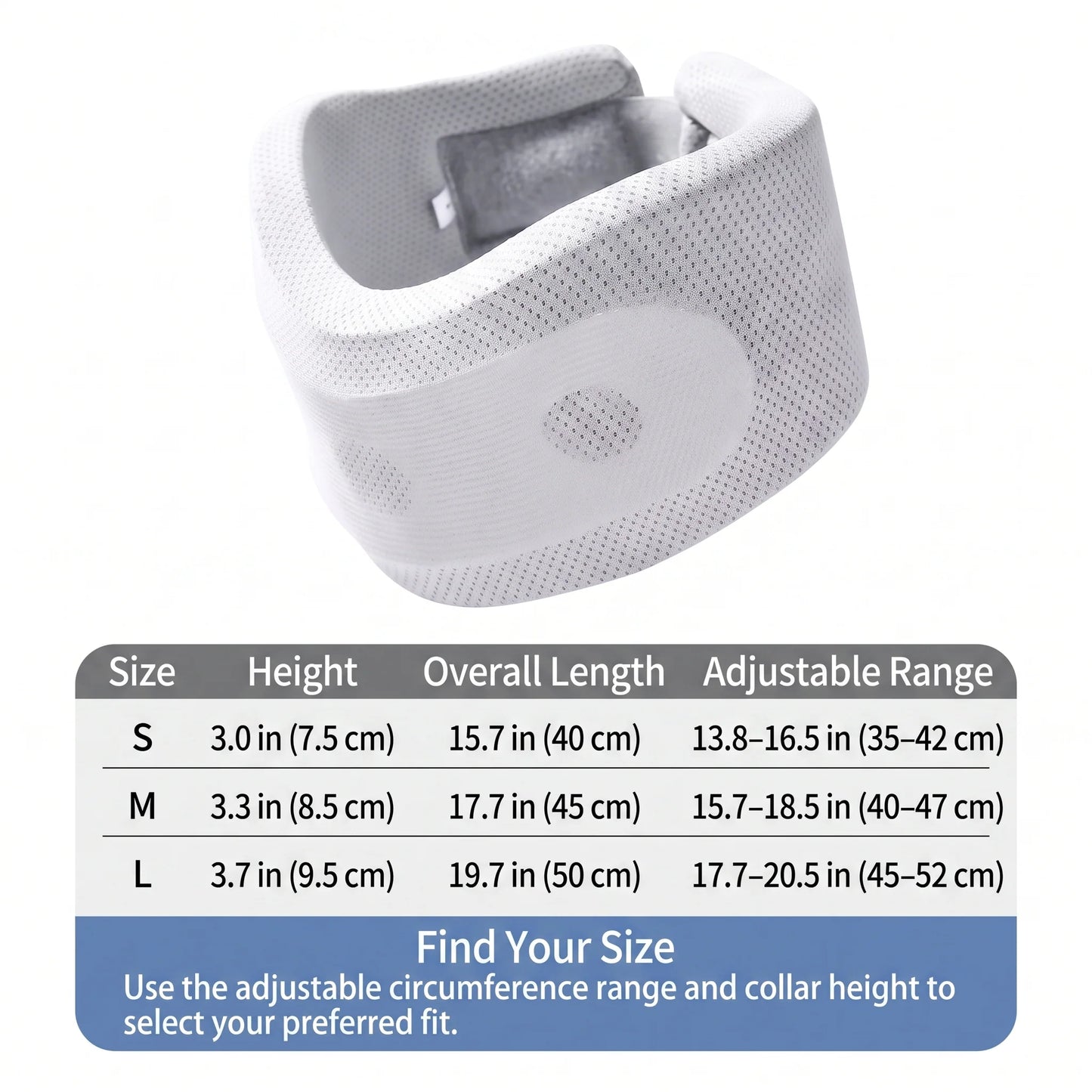 Neck Support Collar Contoured Foam Adjustable Wraparound Strap