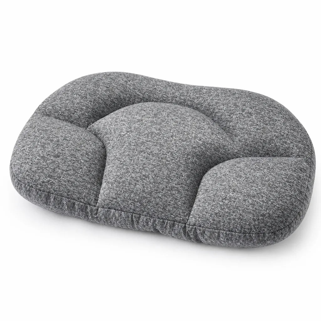 Neck Support Pillow Egg-Groove Contour Breathable Cotton-Poly Cover