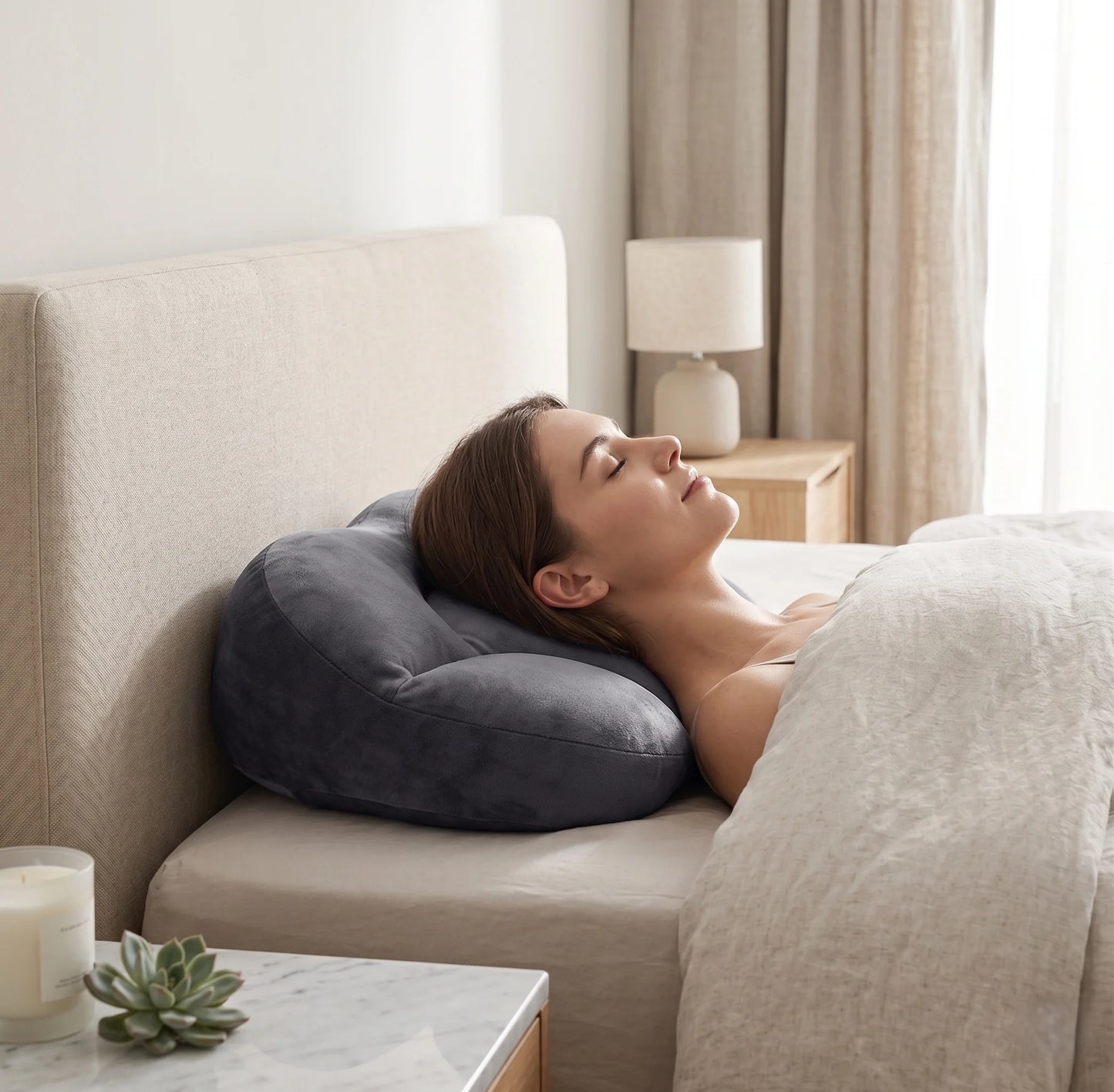 Neck Support Pillow Ergonomic Egg Shape Travel Size