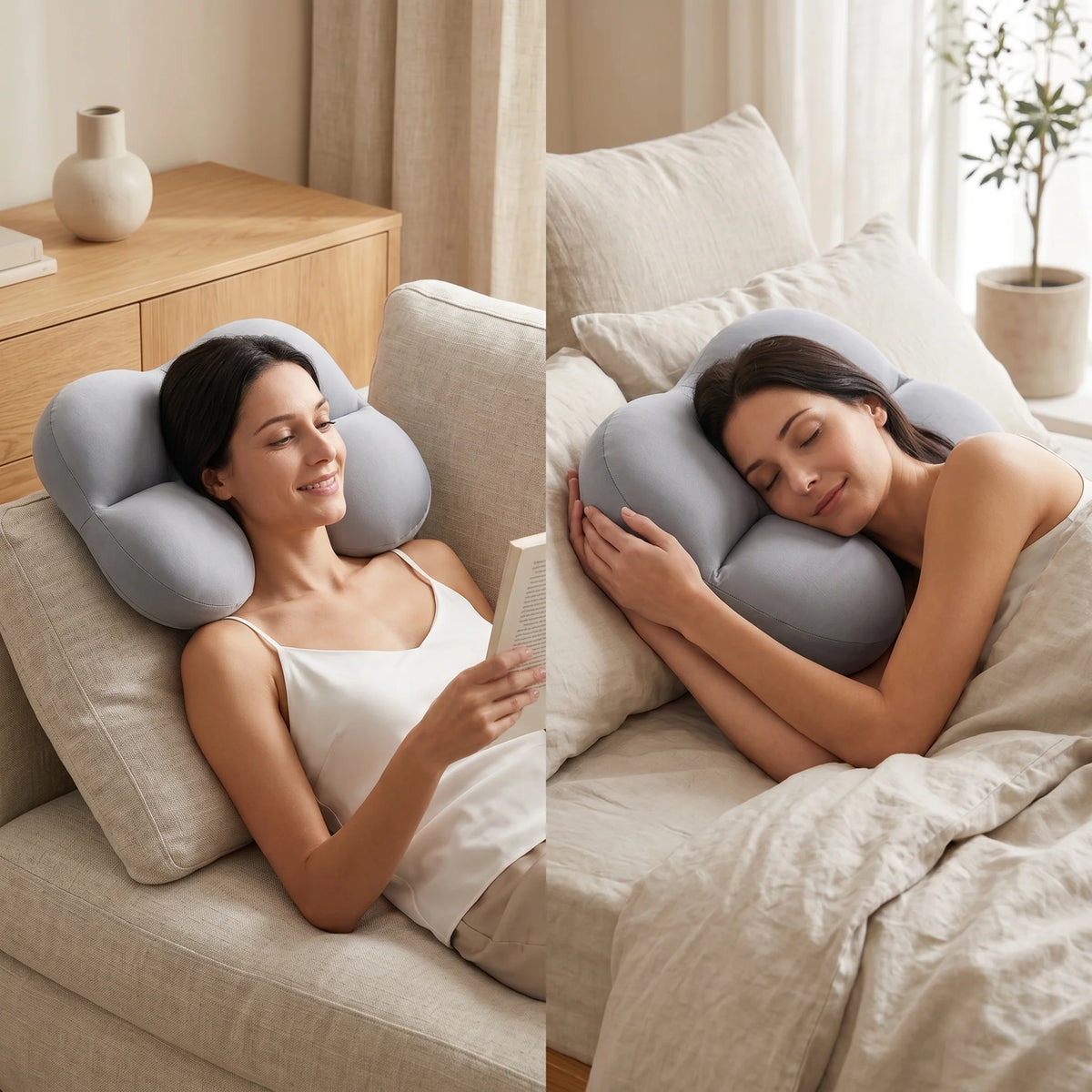 Neck Support Pillow Ergonomic Egg Shape Travel Size