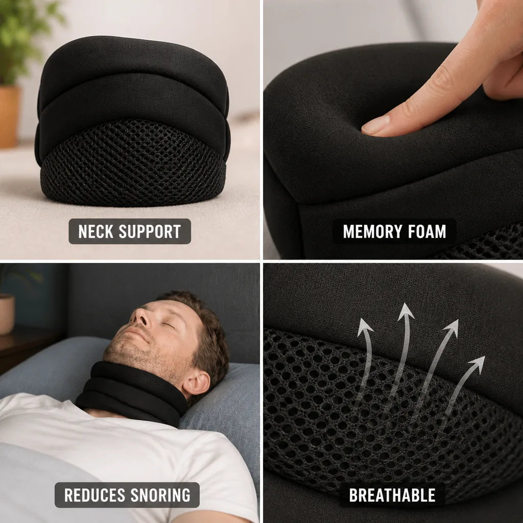 Neck Support Pillow Ergonomic Memory Foam Reduced Snoring