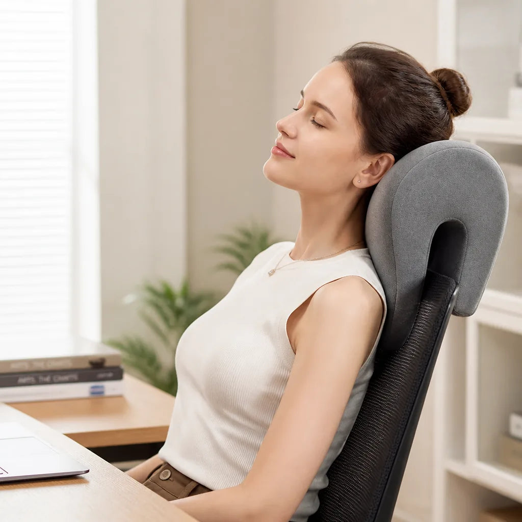 Neck Support Pillow Ergonomic Shape & Side Cutouts