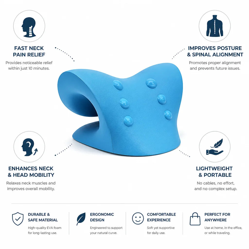 Neck Support Pillow Ergonomic Spine-Aligning Fast Relief