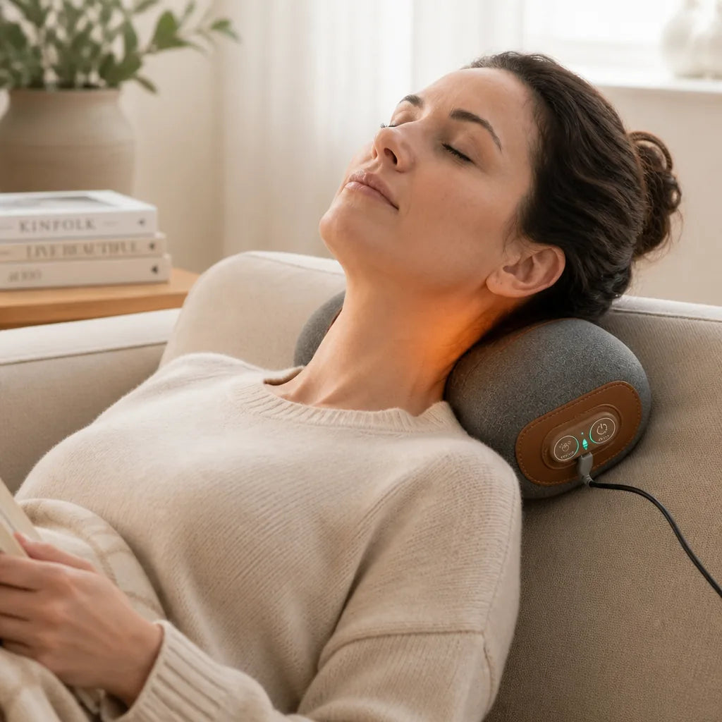Neck Therapy Device Heat Vibration & Traction 15-Min Relief