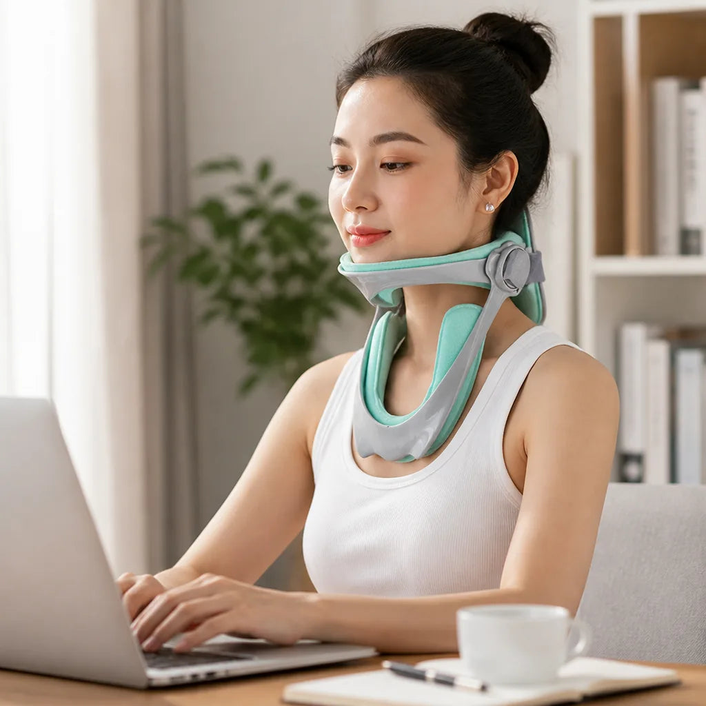 Neck Traction Device Adjustable Air Support & Foam Padding