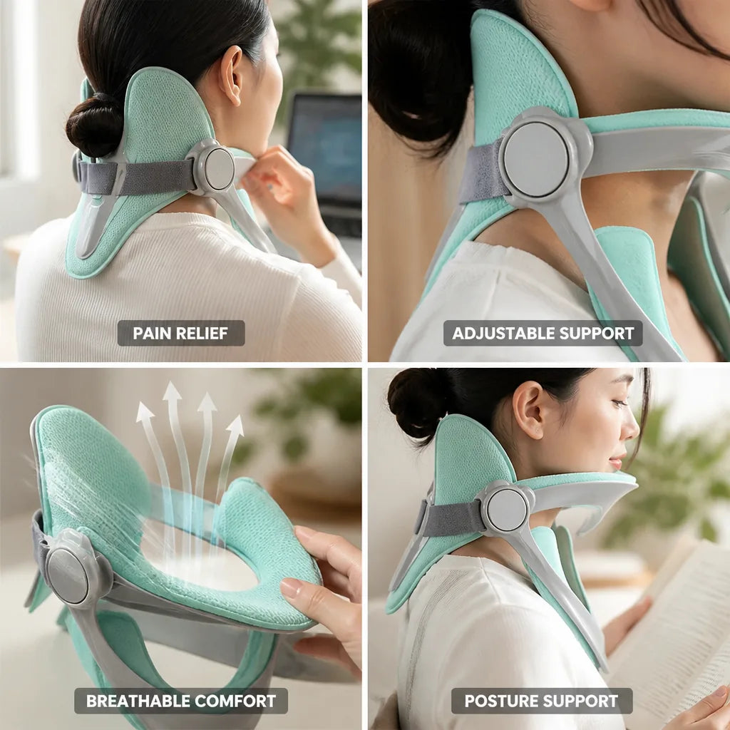Neck Traction Device Adjustable Air Support & Foam Padding