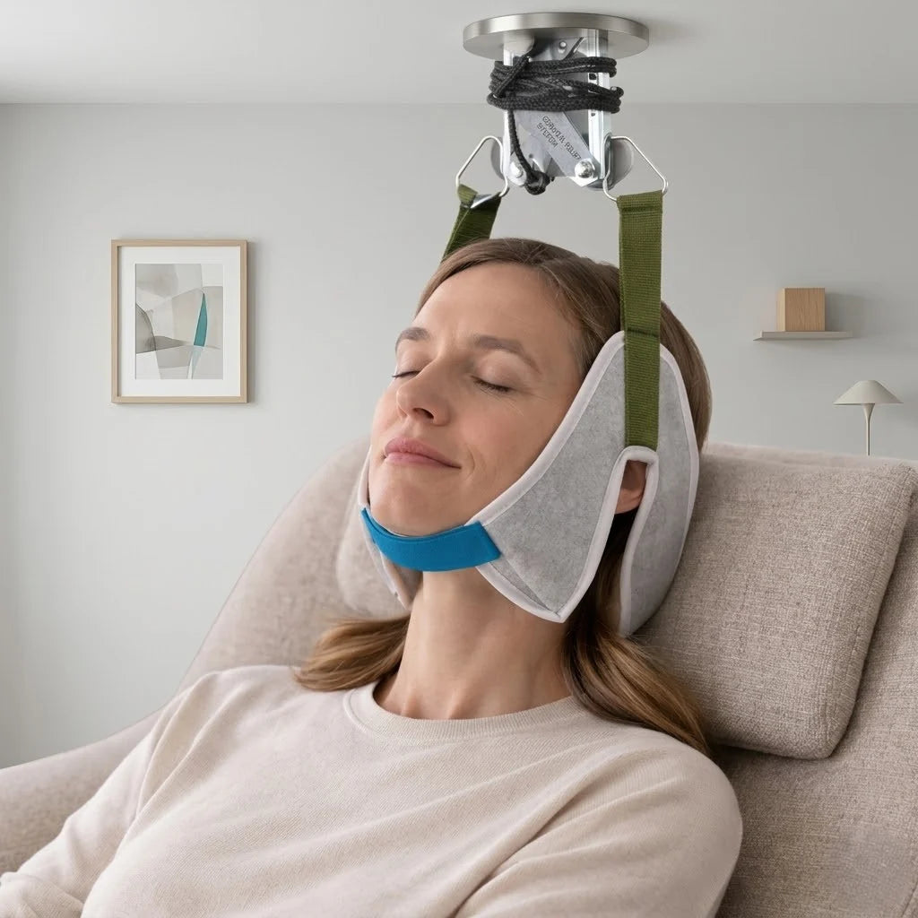 Neck Traction Device Adjustable Cervical Support Lightweight & Portable