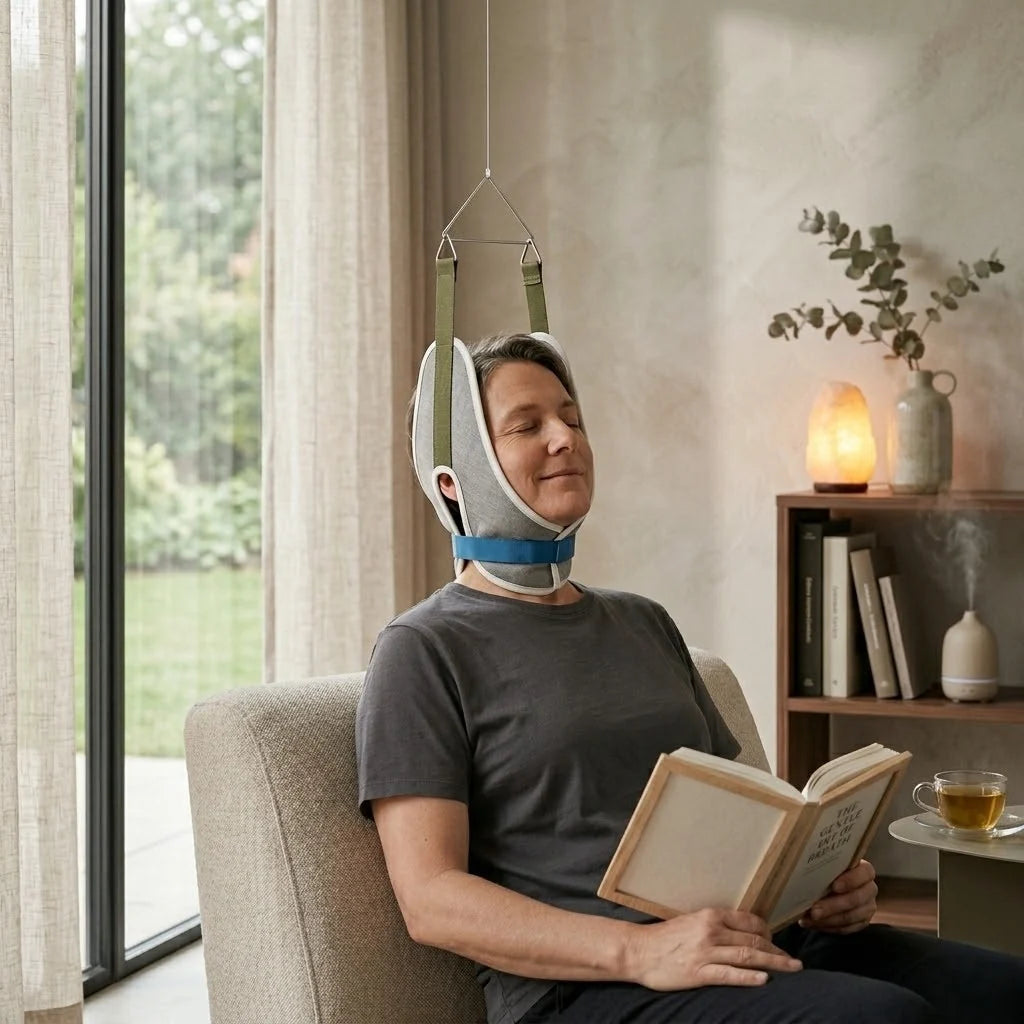 Neck Traction Device Adjustable Cervical Support Lightweight & Portable