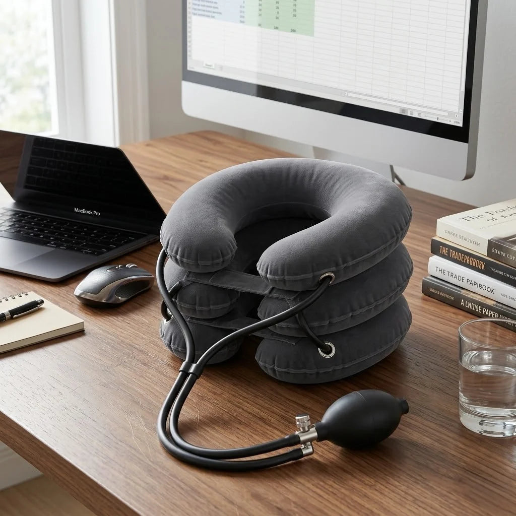 Neck Traction Pillow Inflatable Adjustable Air Pump