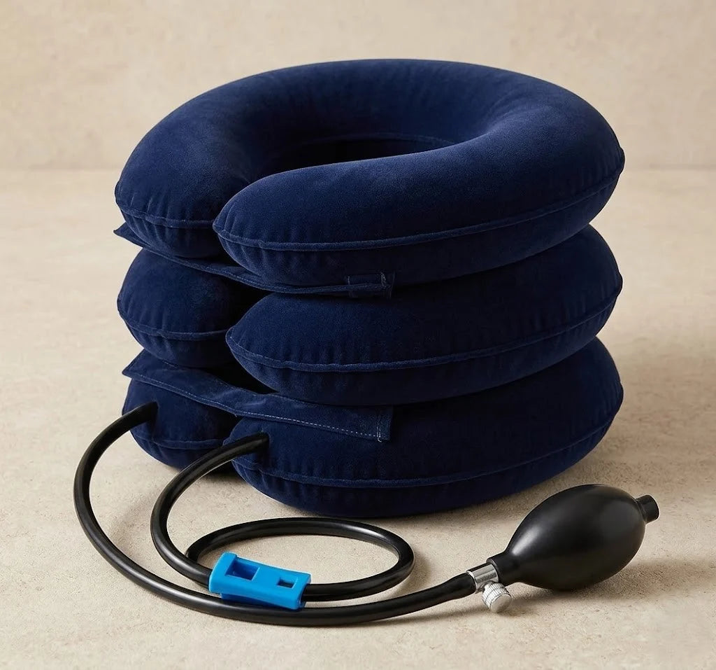 Neck Traction Pillow Inflatable Adjustable Air Pump