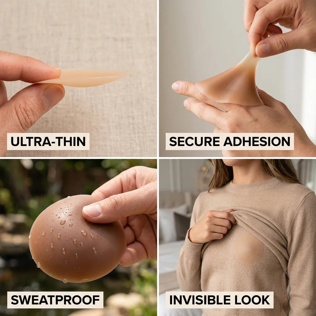 Nipple Covers Ultra-Thin Silicone Reusable Adhesive