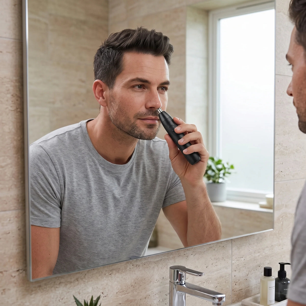 Nose & Ear Hair Trimmer Rechargeable Rotary Travel Size