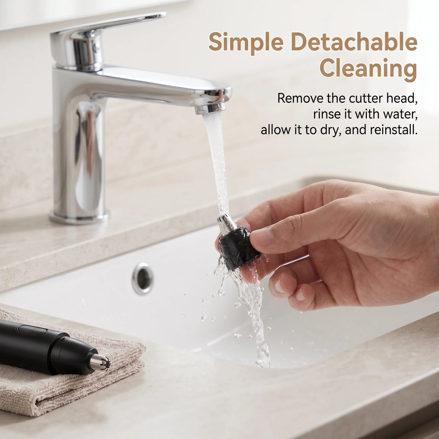 Nose & Ear Hair Trimmer Rechargeable Rotary Travel Size