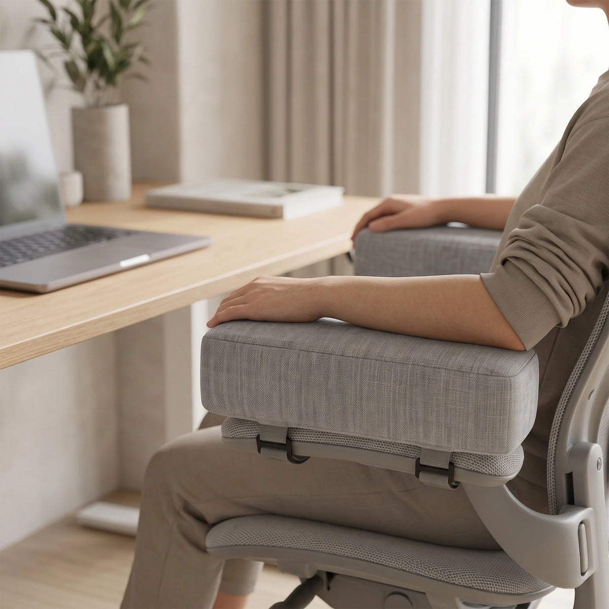 Office Chair Armrest Pads Thick Foam Washable Covers