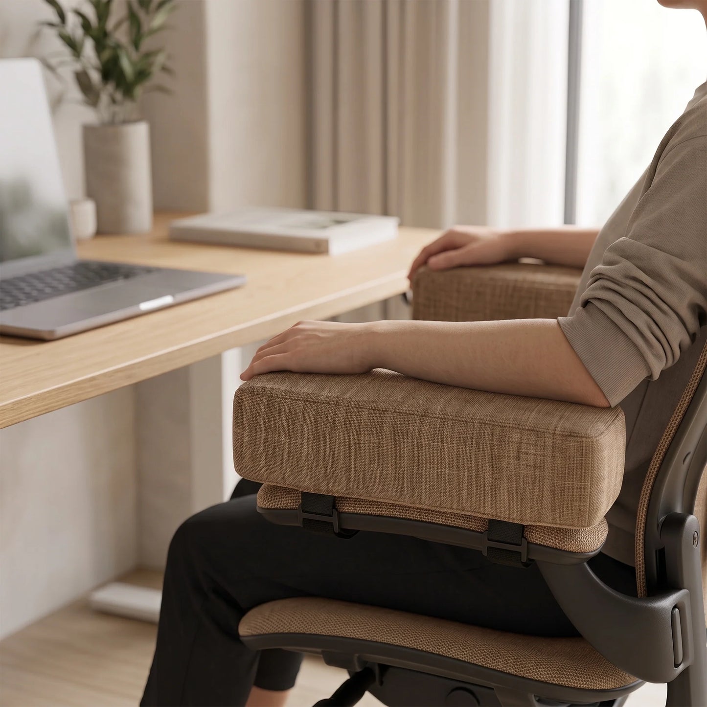 Office Chair Armrest Pads Thick Foam Washable Covers